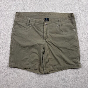 Kuhl Shorts Womens 12 Green Splash Outdoor Hiking Quick Dry Trail Lightweight